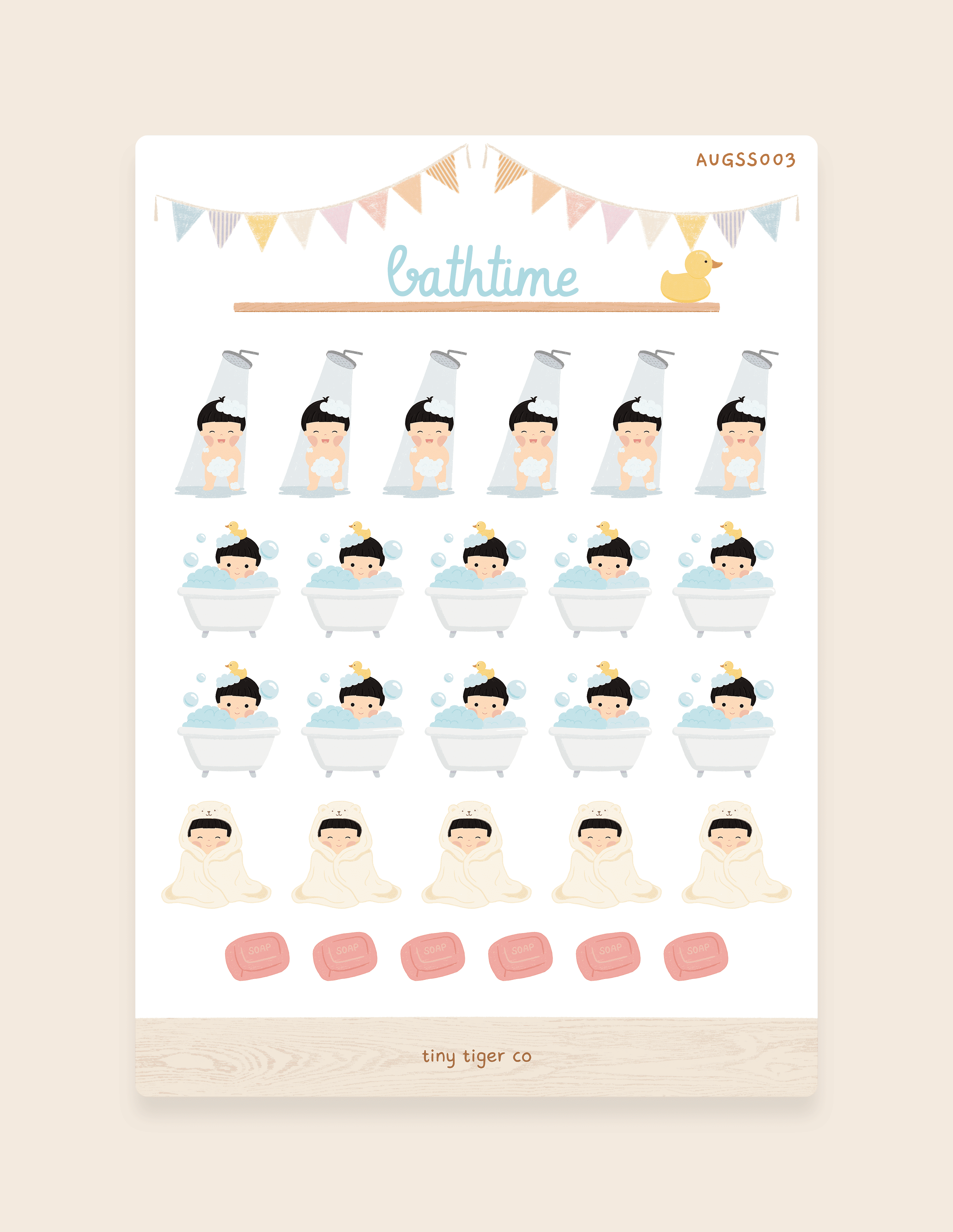 Bathtime Sticker Sheet SS003