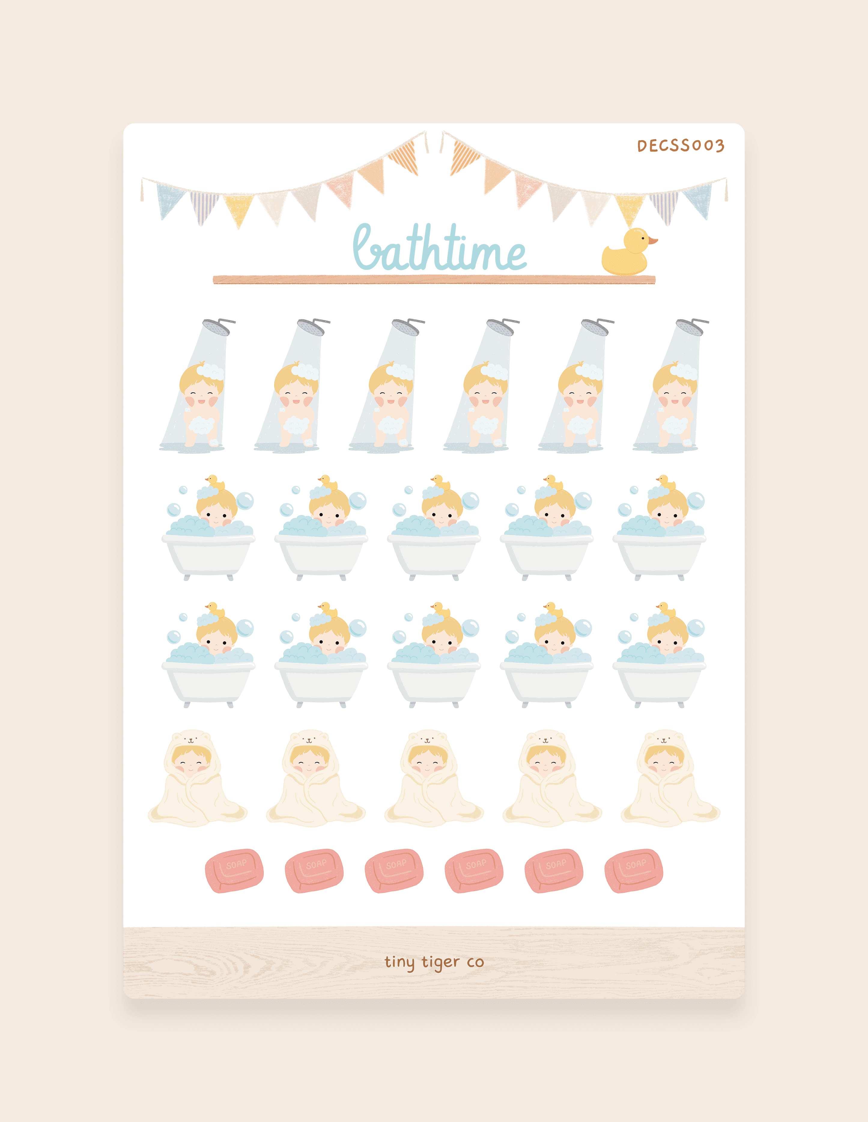 Bathtime Sticker Sheet SS003