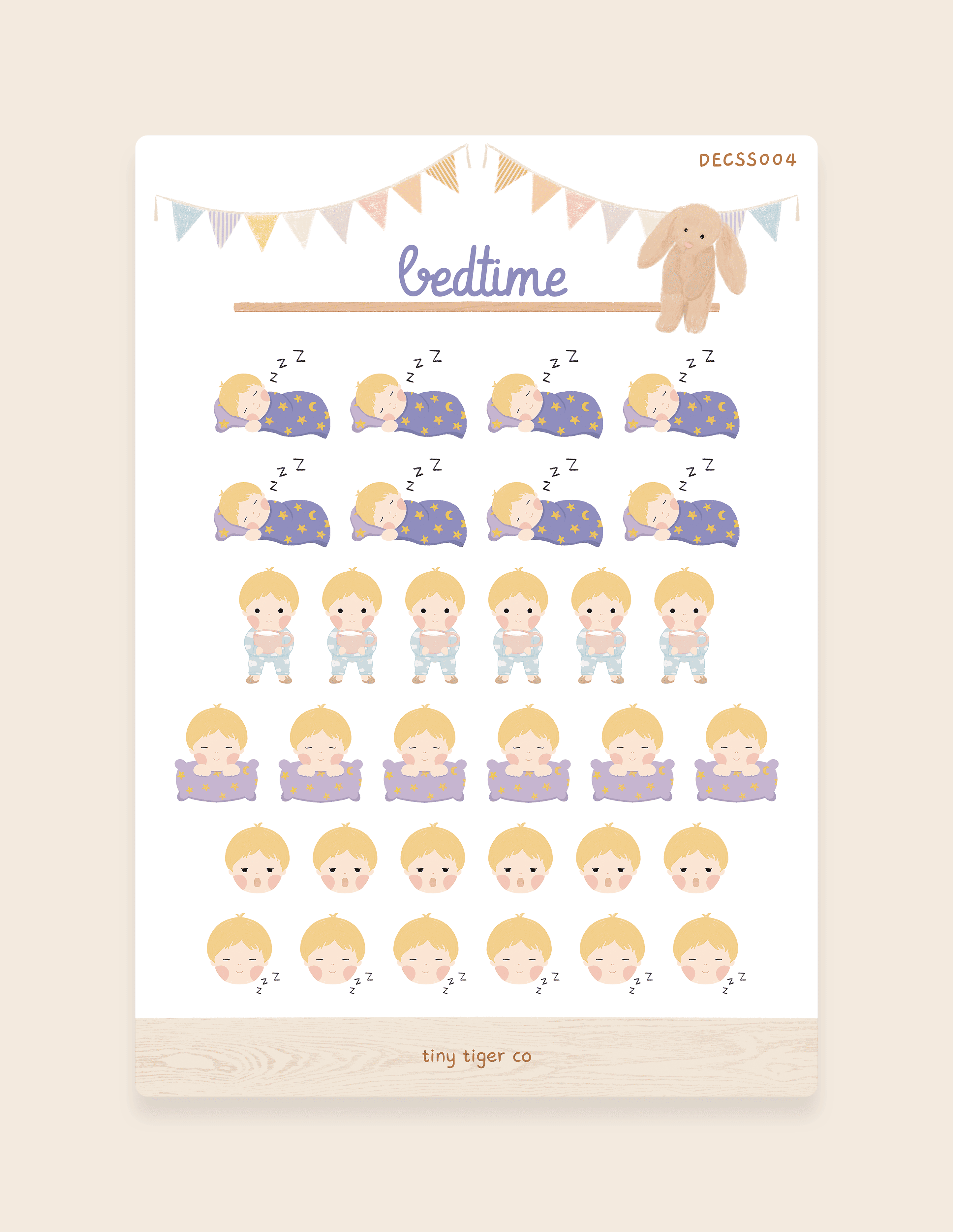 Bedtime Sticker Sheet SS004