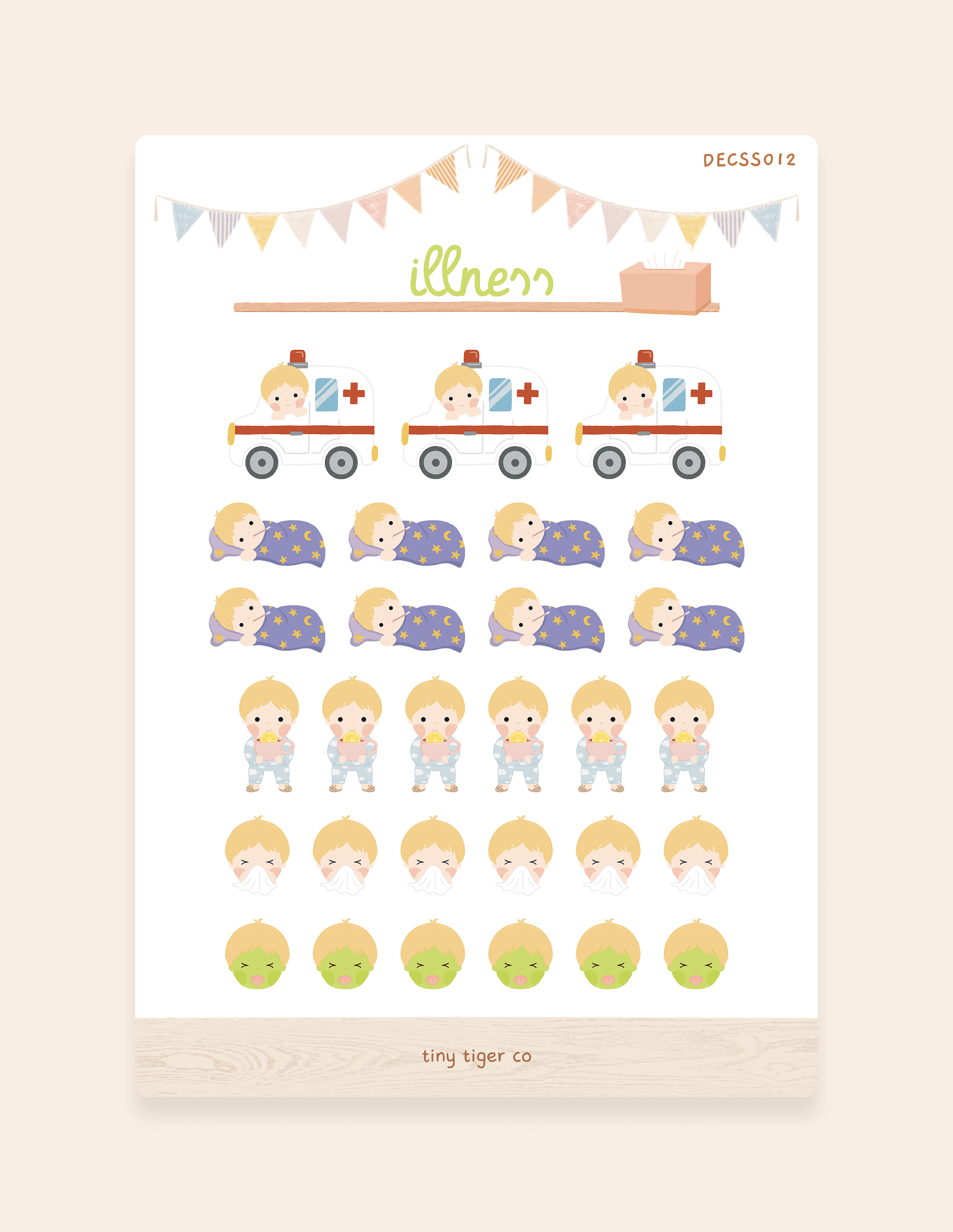 Illness Sticker Sheet SS012
