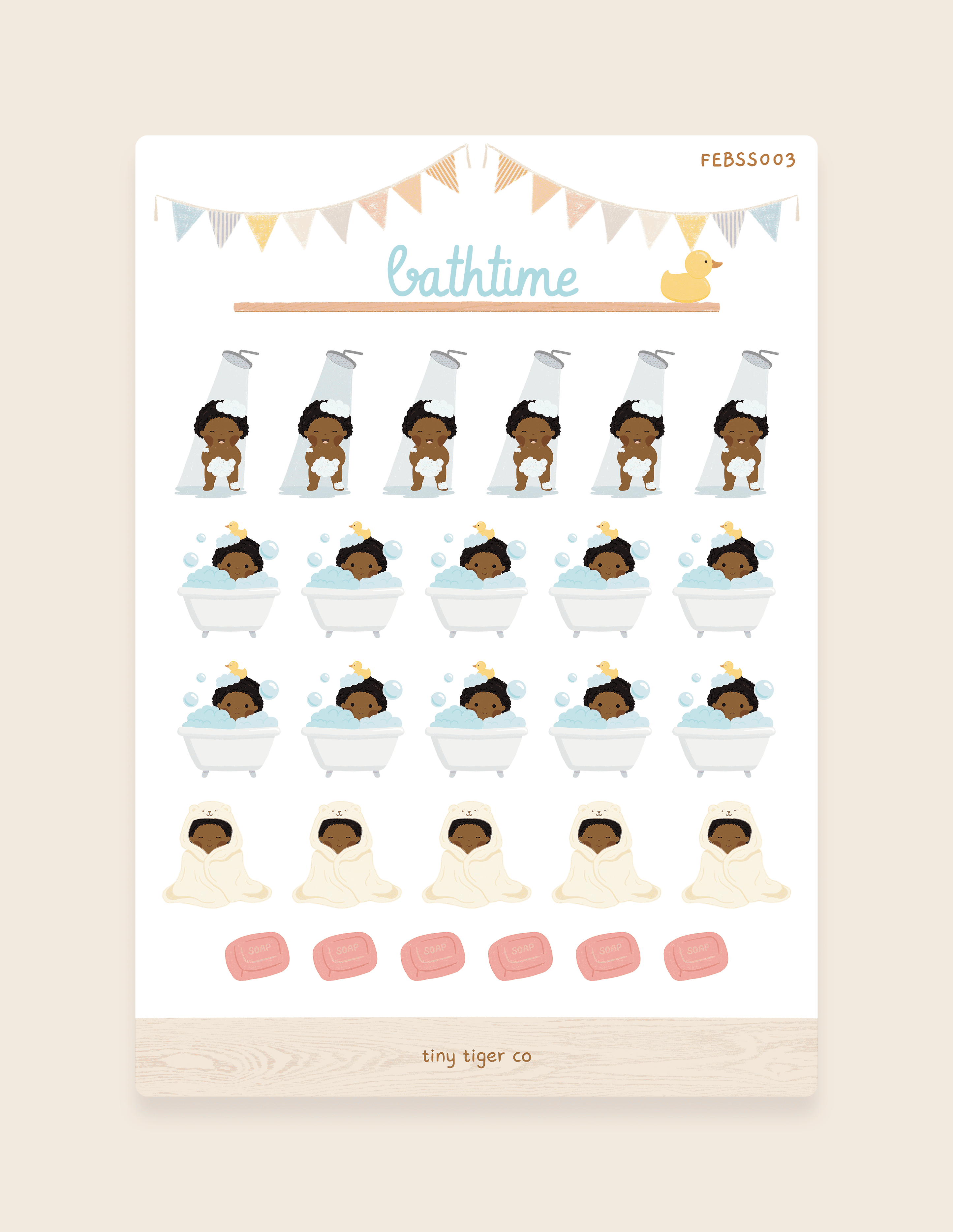 Bathtime Sticker Sheet SS003
