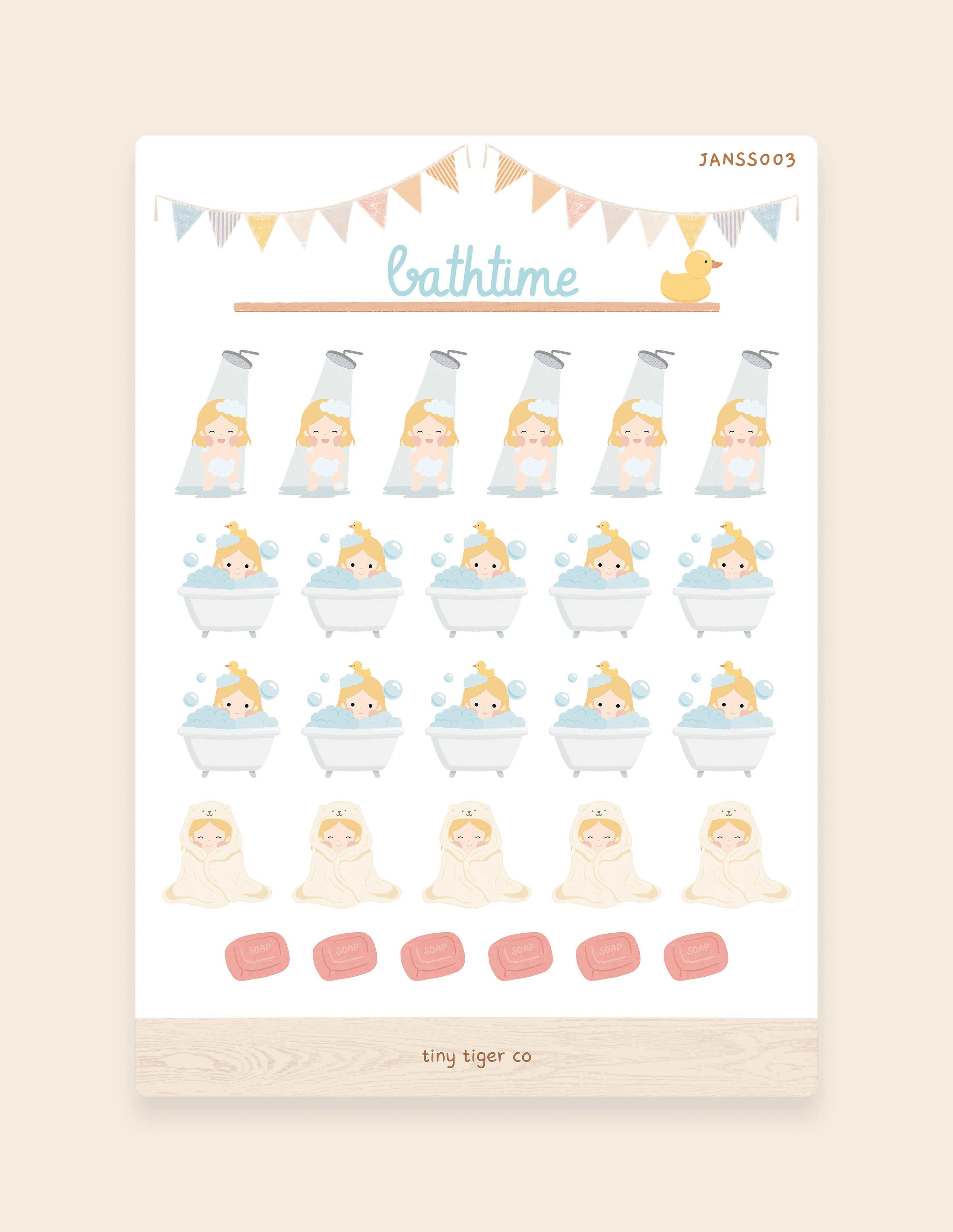 Bathtime Sticker Sheet SS003