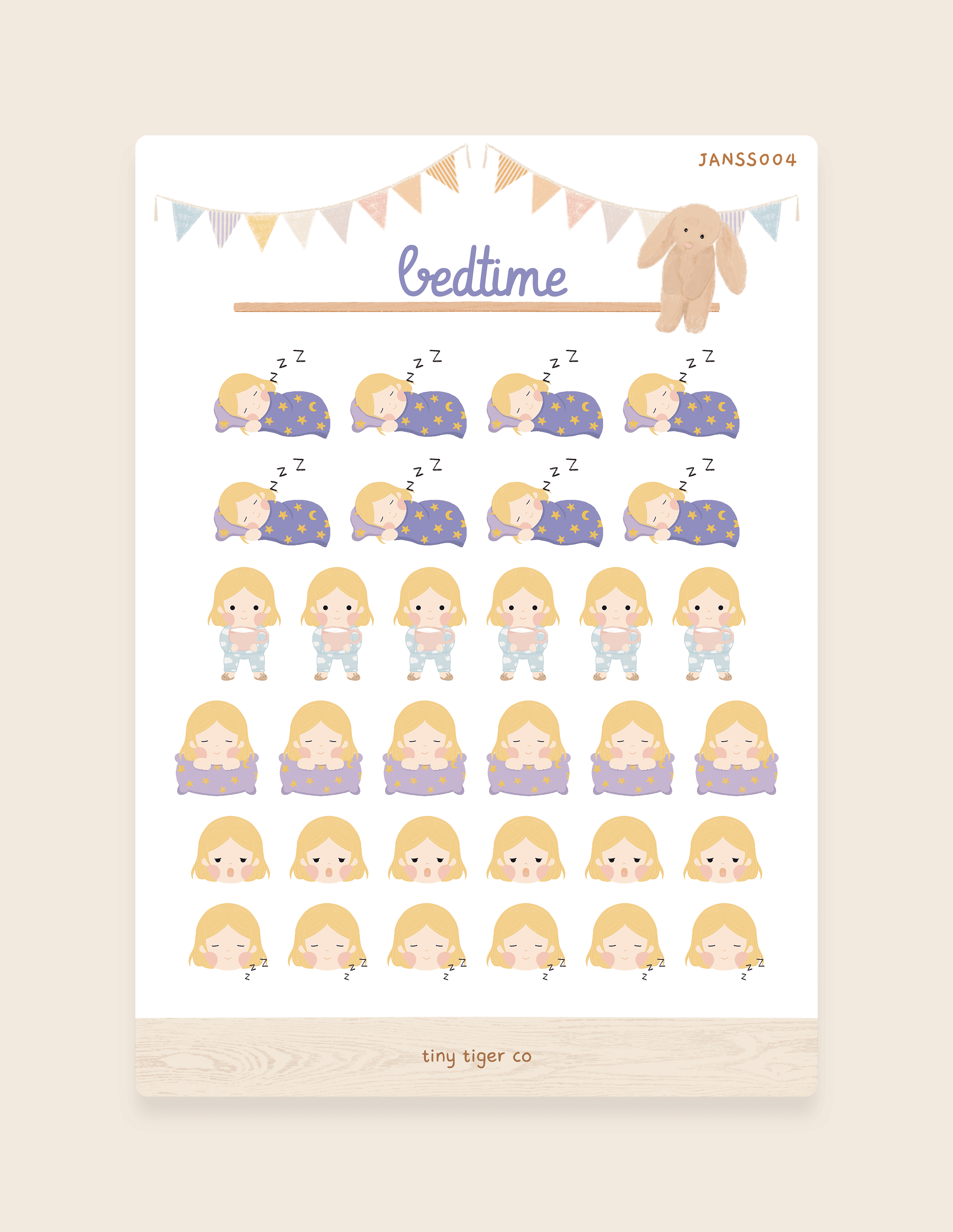 Bedtime Sticker Sheet SS004
