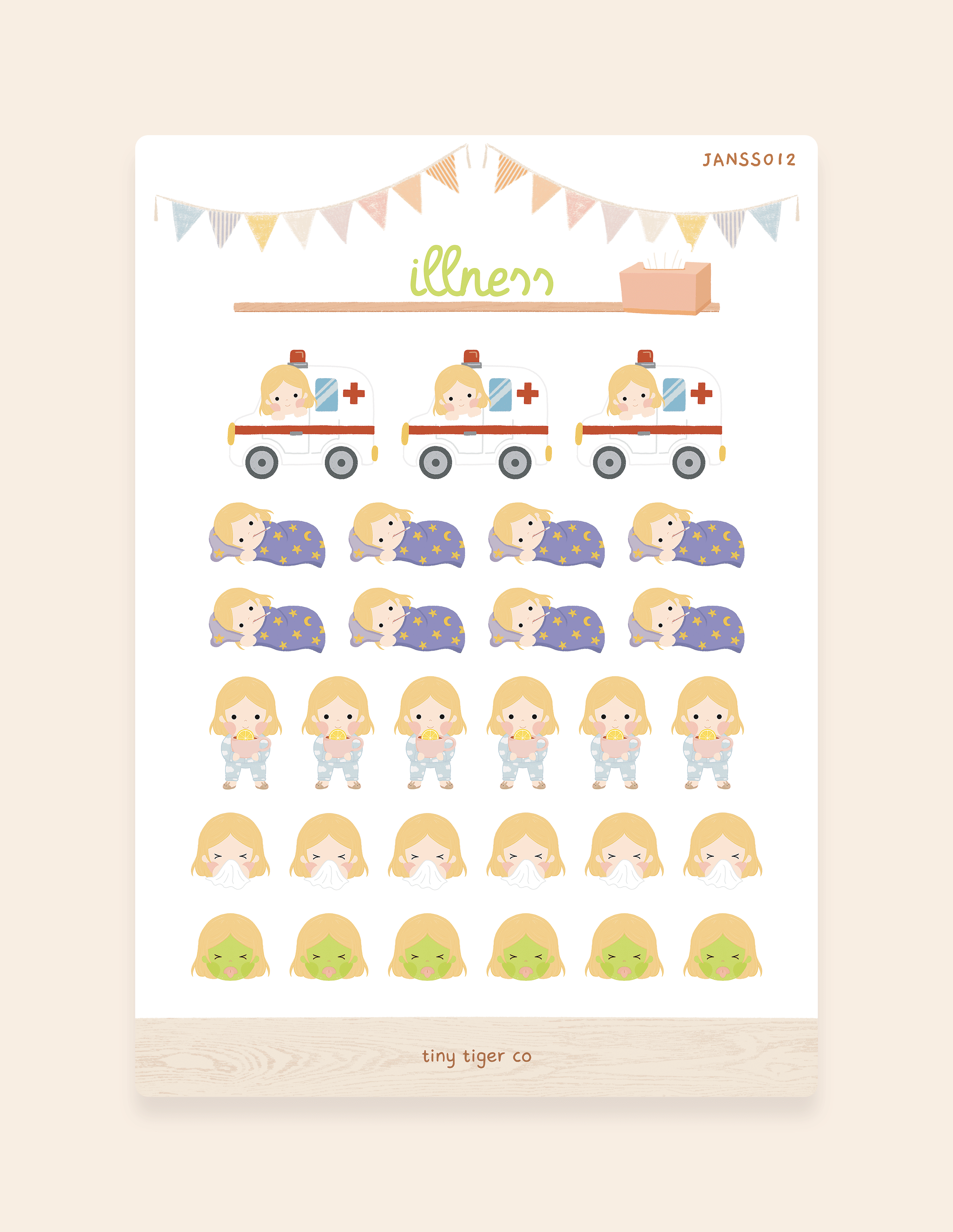 Illness Sticker Sheet SS012