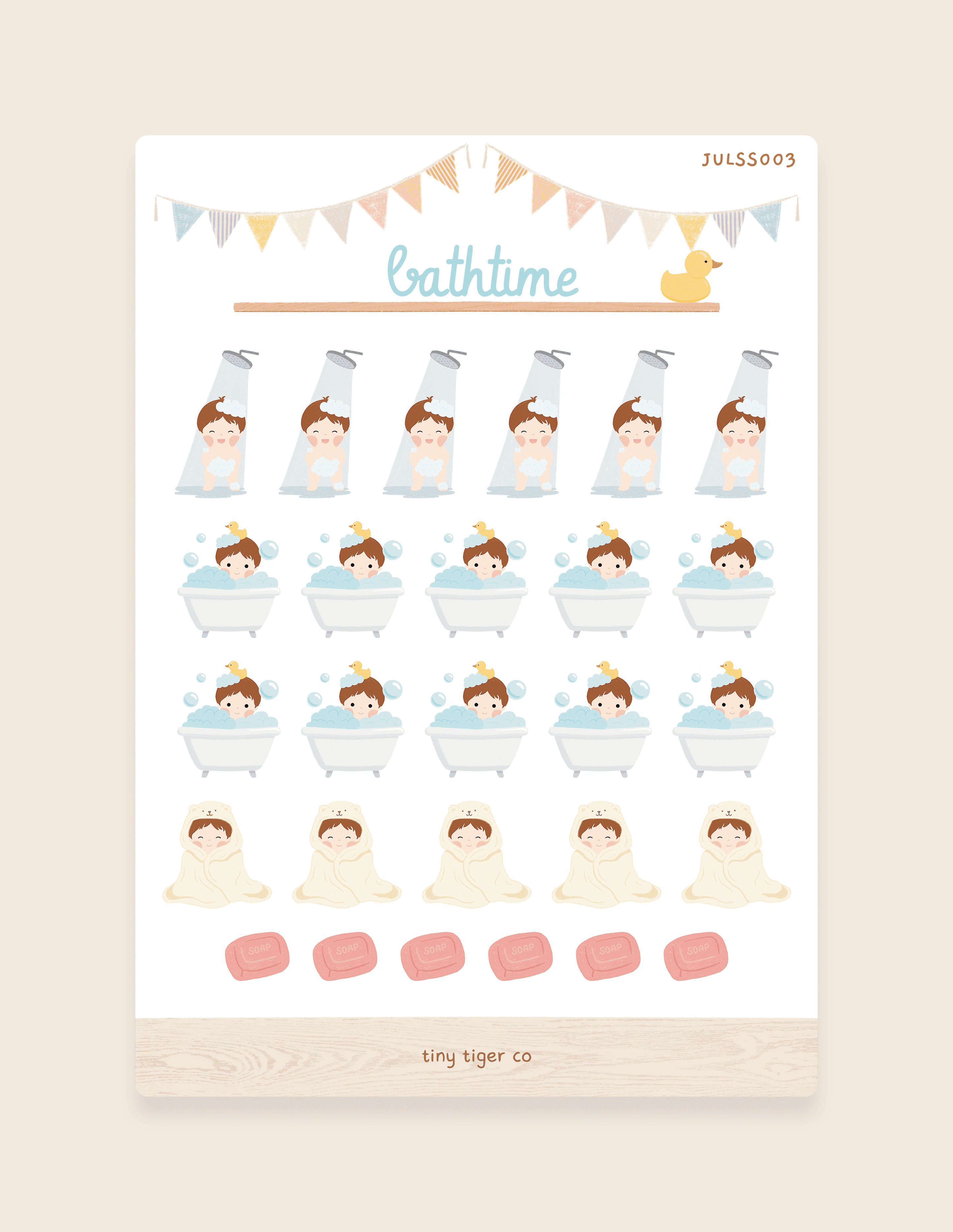 Bathtime Sticker Sheet SS003