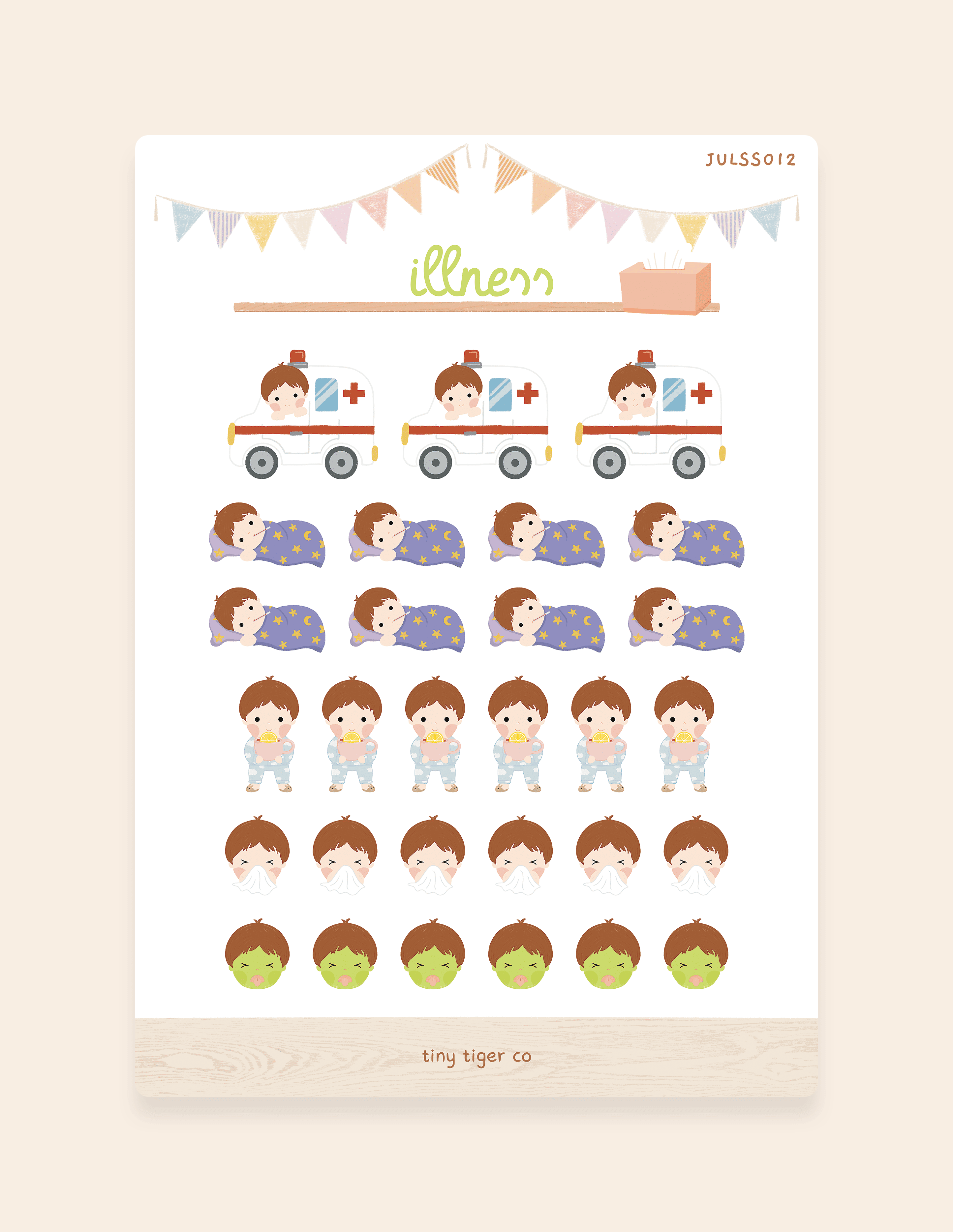 Illness Sticker Sheet SS012