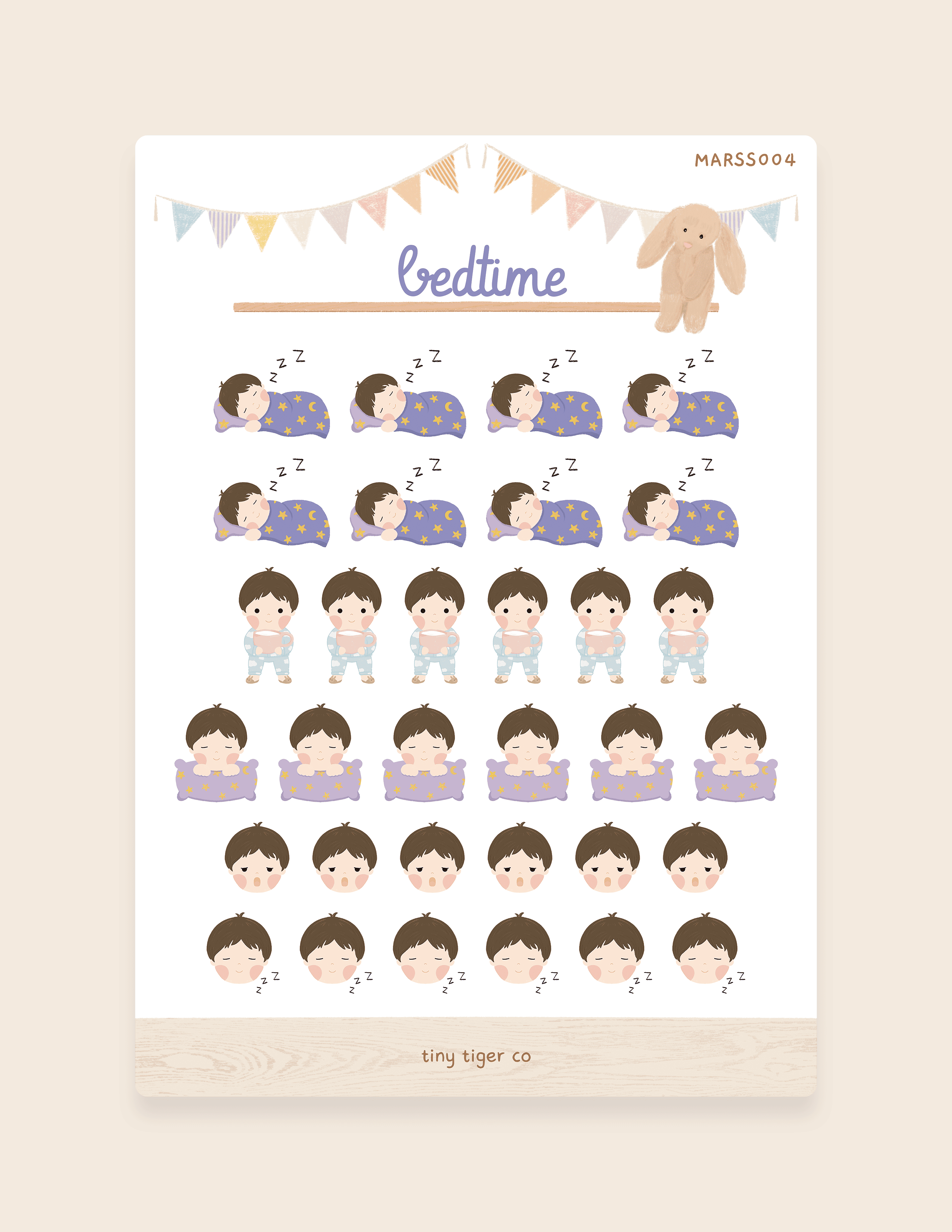 Bedtime Sticker Sheet SS004