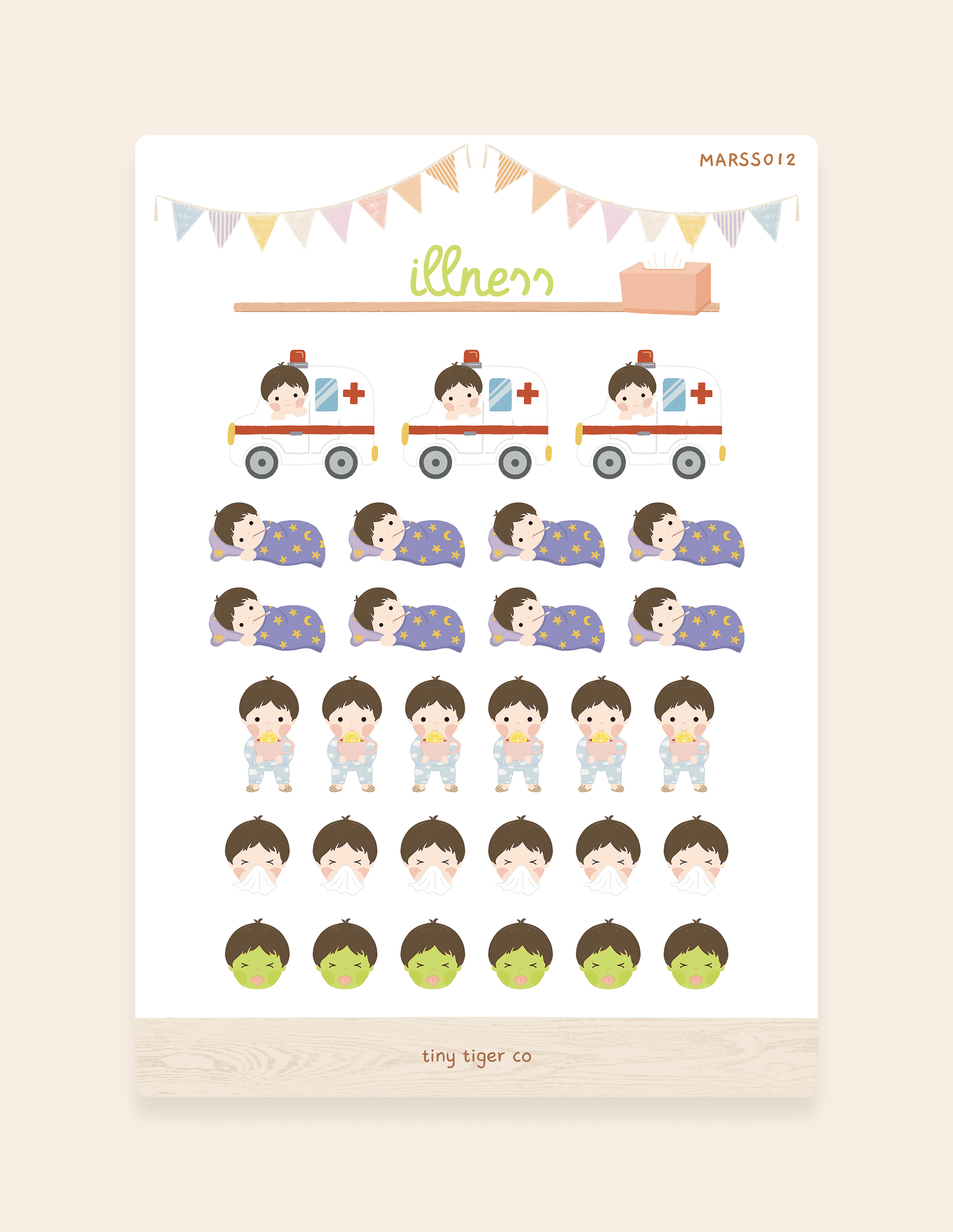 Illness Sticker Sheet SS012