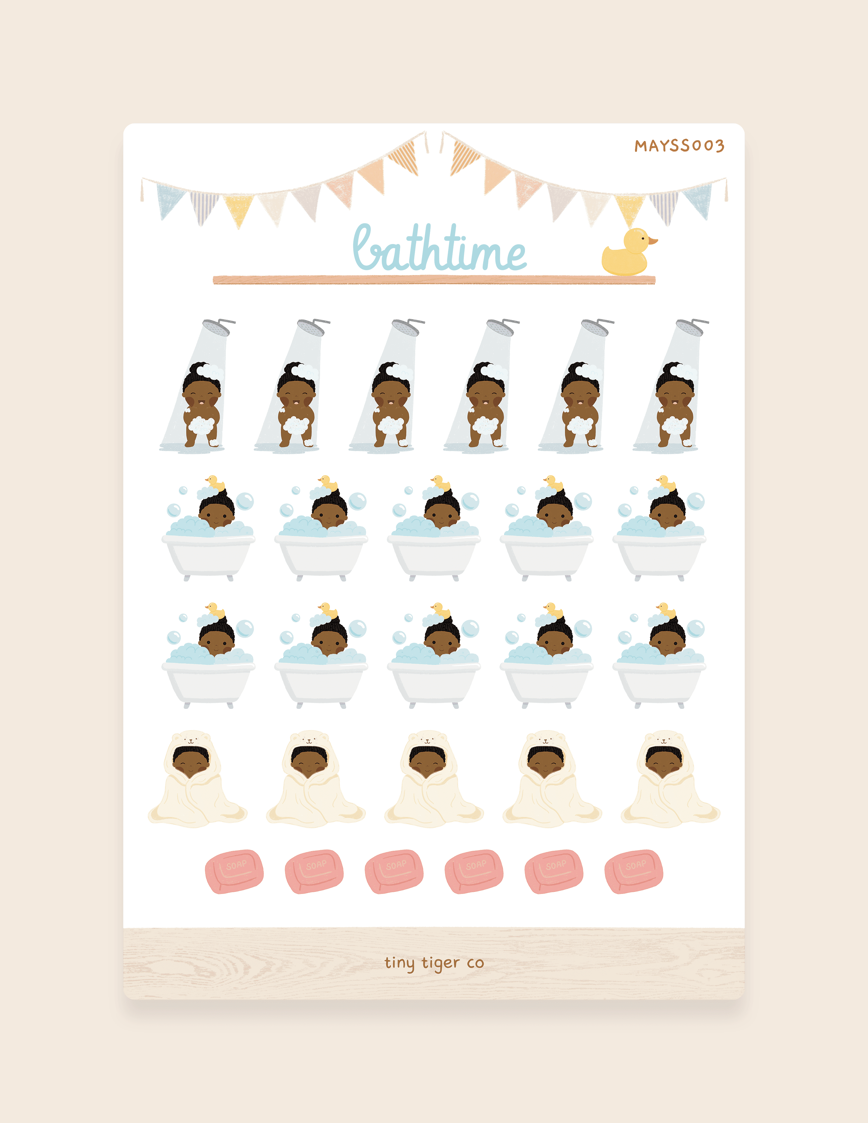 Bathtime Sticker Sheet SS003