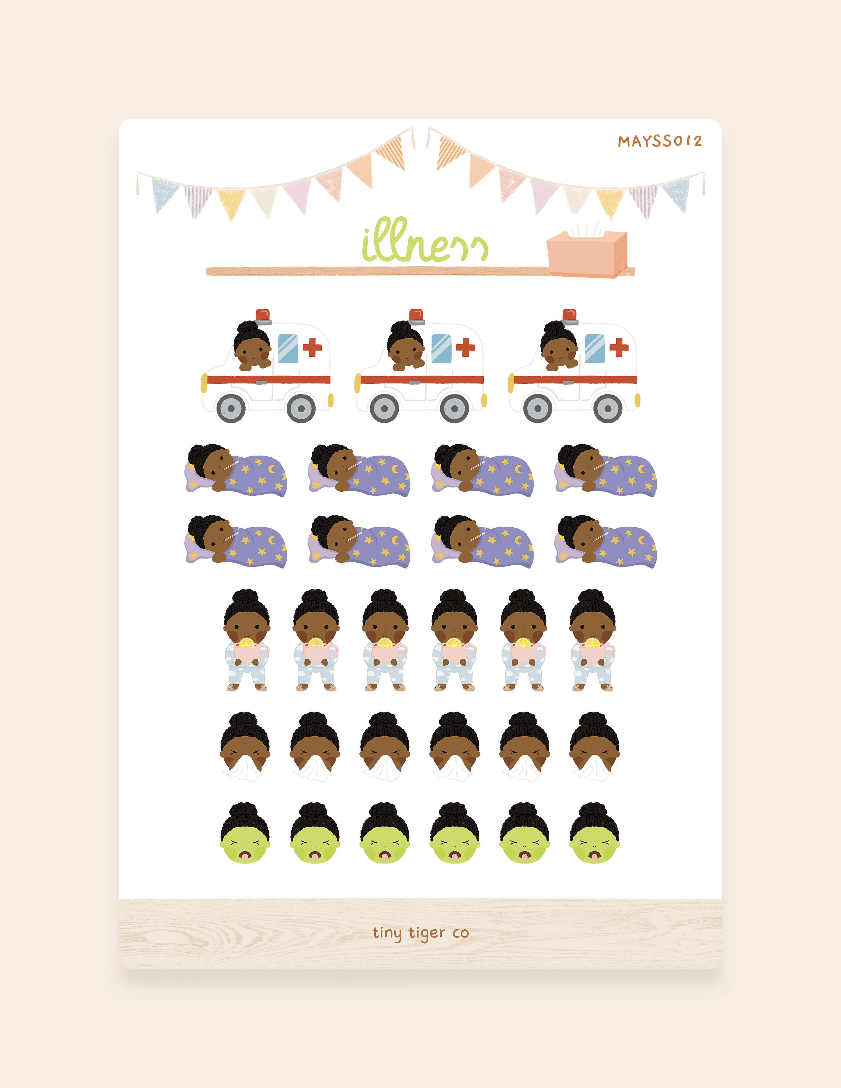 Illness Sticker Sheet SS012