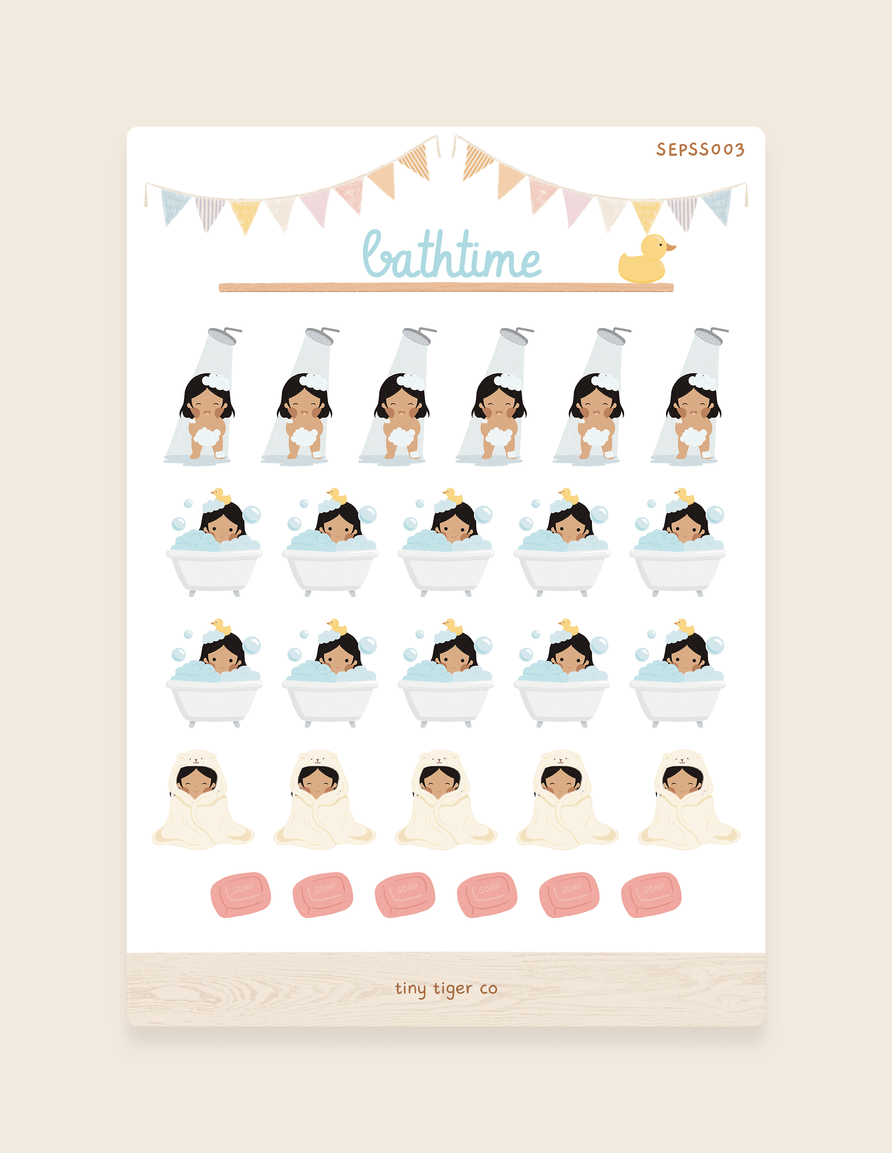 Bathtime Sticker Sheet SS003